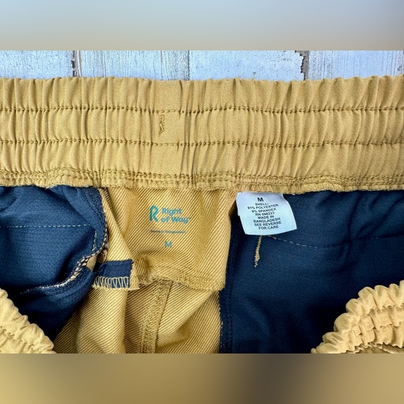 Right Of Way Jogger Pants Mens M Gold Drawstring Casual Stretch - Picture 5 of 10